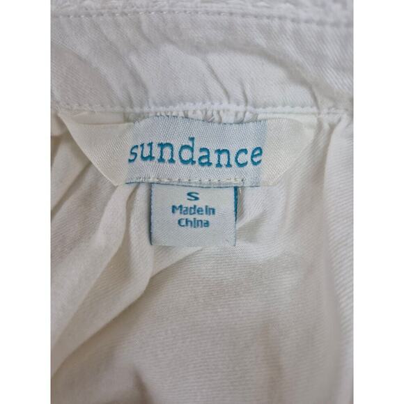 Sundance White Cotton 3/4 Balloon Sleeve Blouse - Messy Coquette Sz S - Picture 4 of 5